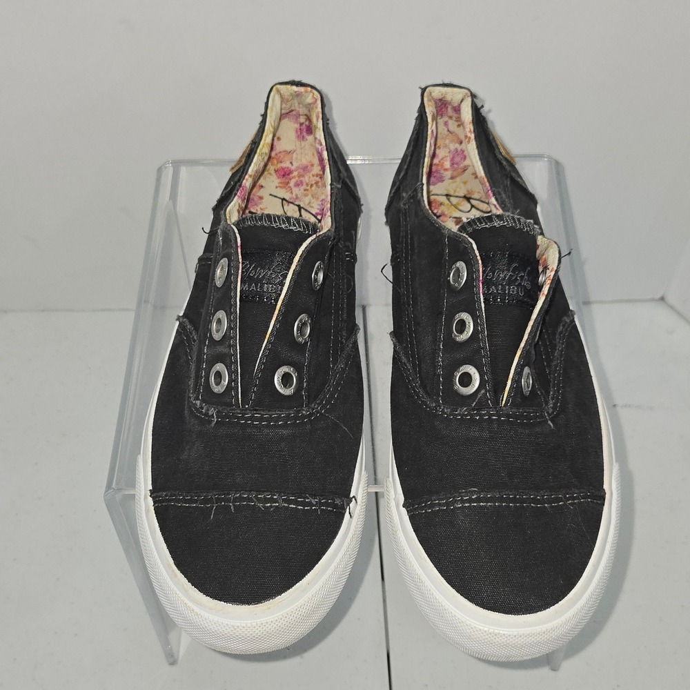 Blowfish Malibu Marley Black Canvas Slip On Sneakers ZS001 Size 6.5 Womens